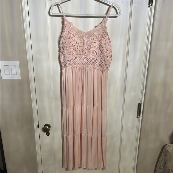 Pink Pleated Sundress with Spaghetti Straps - Picture 1 of 3